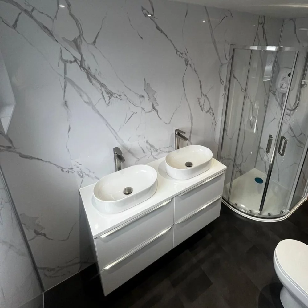 Carrara Marble Gloss SOLIDboard 1000mm Waterproof Wall Panels