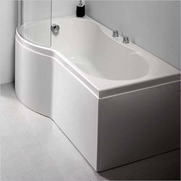 Carron Arc Curved Shower Bath - Carronite - 1700 x 700 - 850mm