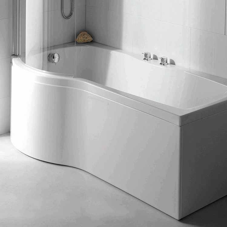 Carron Sigma "P" Shaped Shower Bath - Carronite- 1800 x 900mm