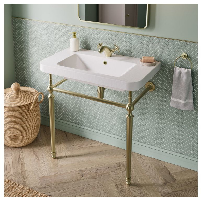 Challandais 810 Brushed Brass Console Basin
