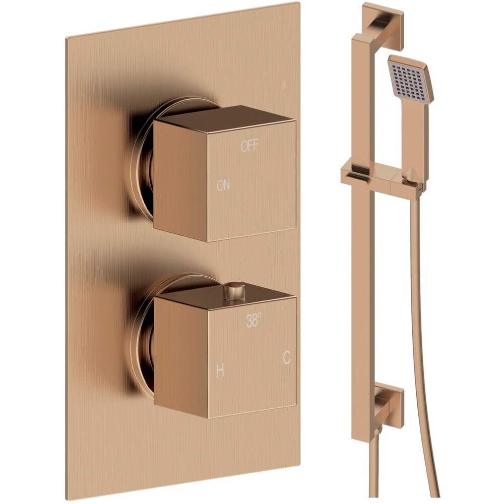 Challans Brushed Brushed Square Shower Valve and Riser Pack