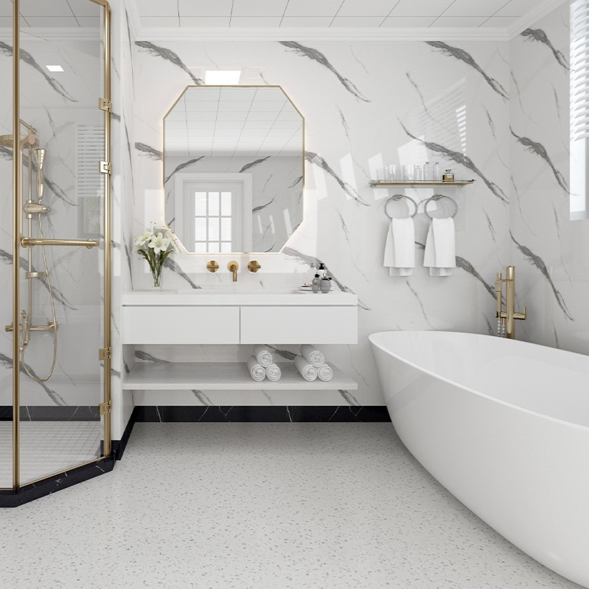 Charcoal Carrara Super Matt MEGAboard 1m Wide PVC Wall Panels