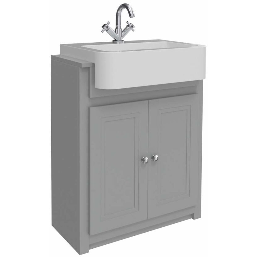 Scudo Classica 660 Stone Grey Vanity Unit with Semi Recessed Basin