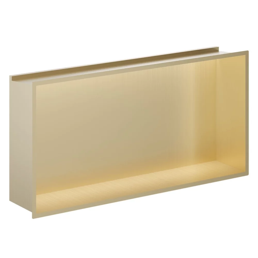 Crosswater Brushed Brass 610 x 305 Shower Wall Niche With LED Light