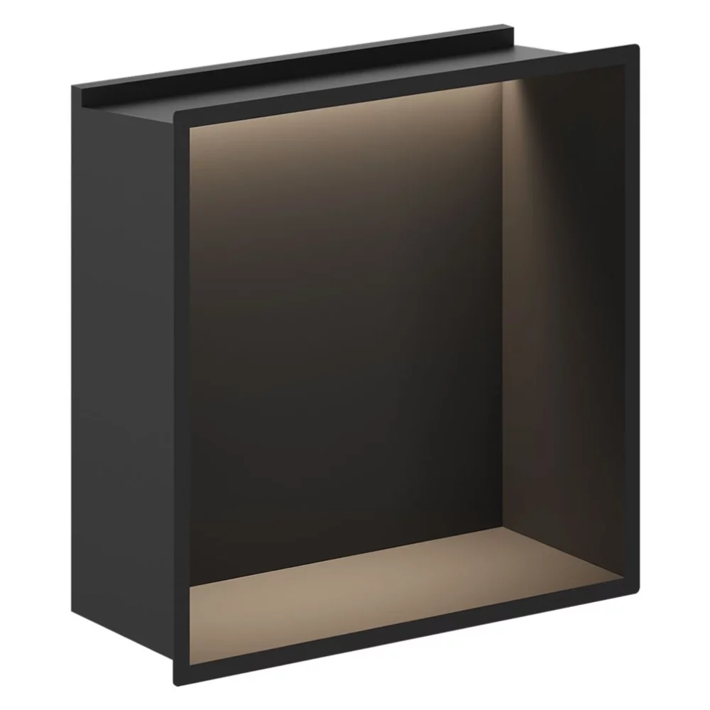 Crosswater Matt Black 305 x 305 Shower Wall Niche With LED Light