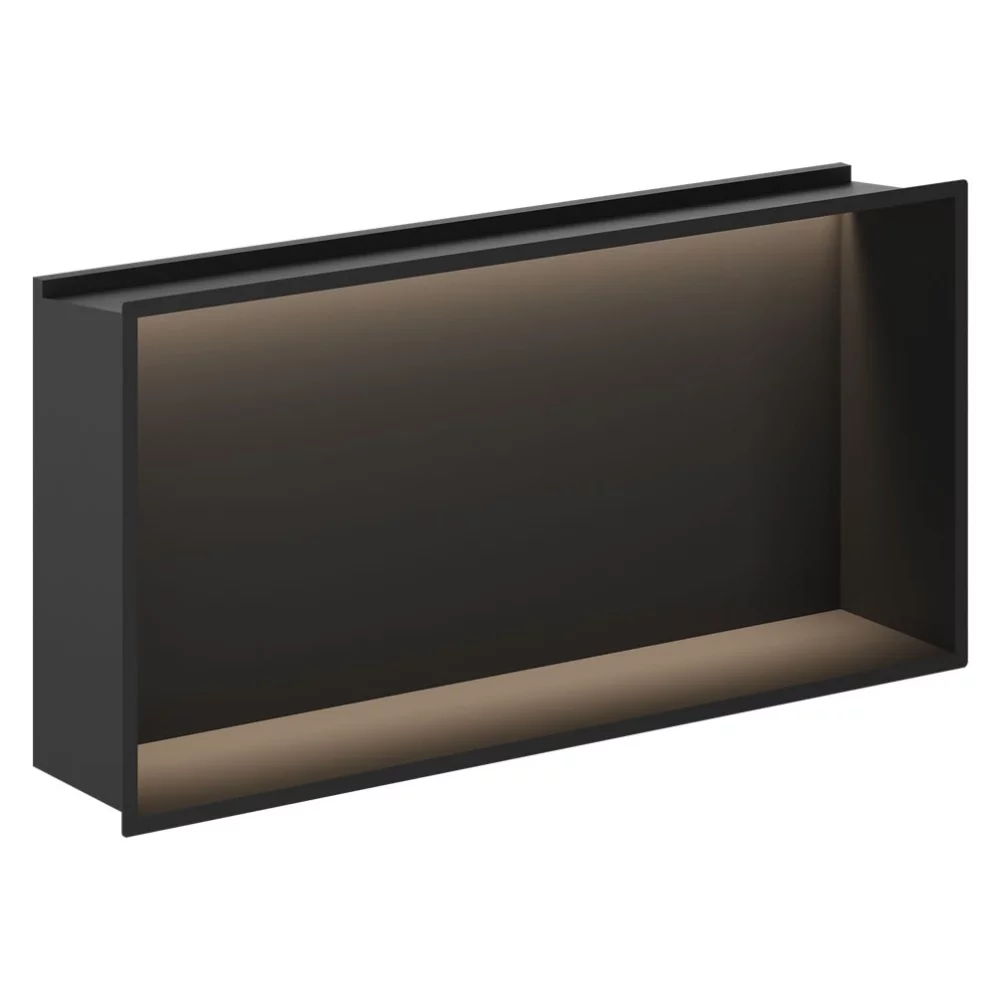 Crosswater Matt Black 610 x 305 Shower Wall Niche With LED Light