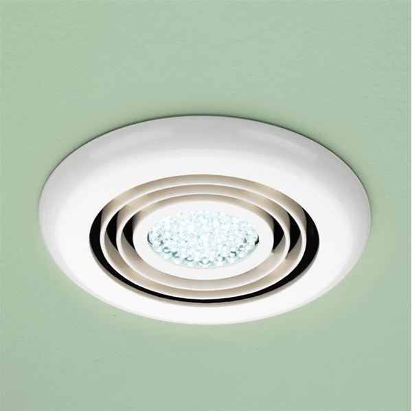 HIB Turbo White Illuminated Ceiling Bathroom Extractor Fan Cool White LED 