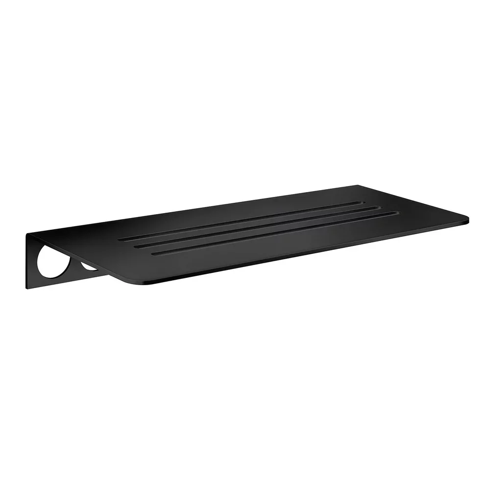 Smedbo Sideline Grout Line Matt Black Shelf with Lines