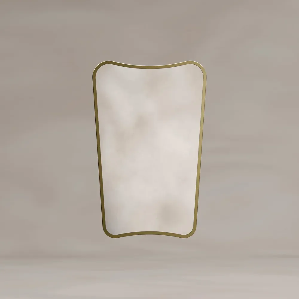 Origins Living Delphine Curve 45 Brushed Brass Mirror