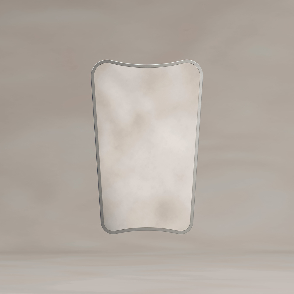 Origins Living Delphine Curve 45 Brushed Nickel Mirror