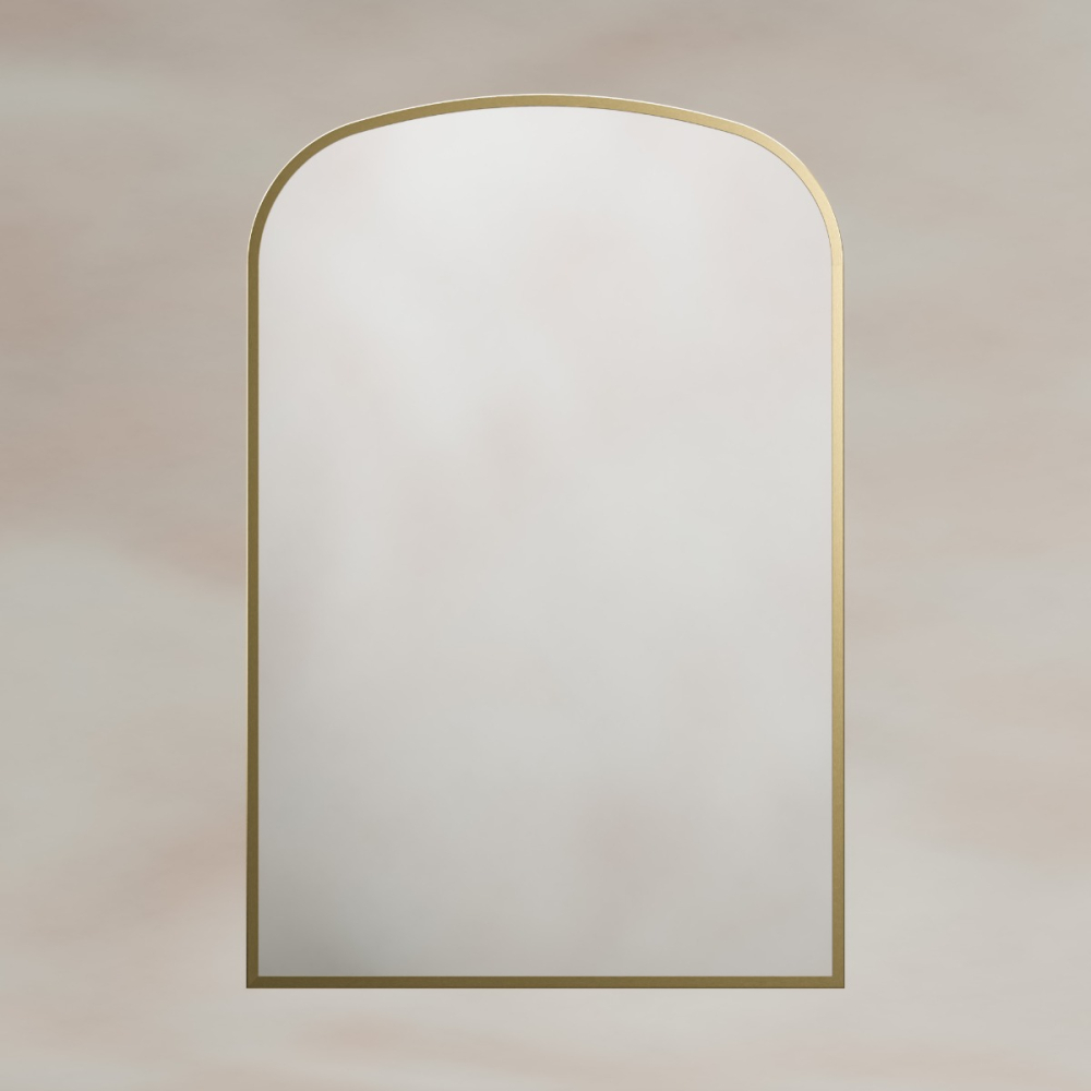 Origins Living Delphine Overmantel Arch 60 Brushed Brass Mirror