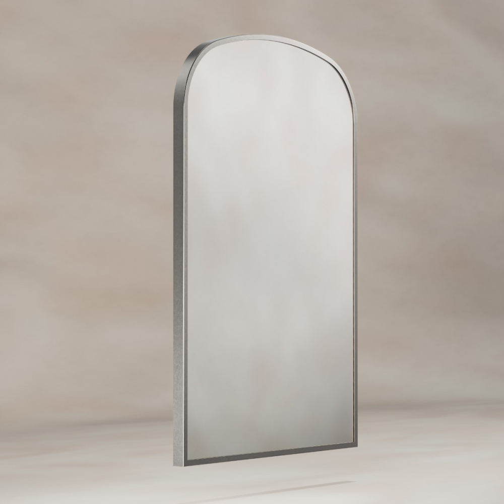 Origins Living Delphine Overmantel Arch 60 Brushed Nickel Mirror