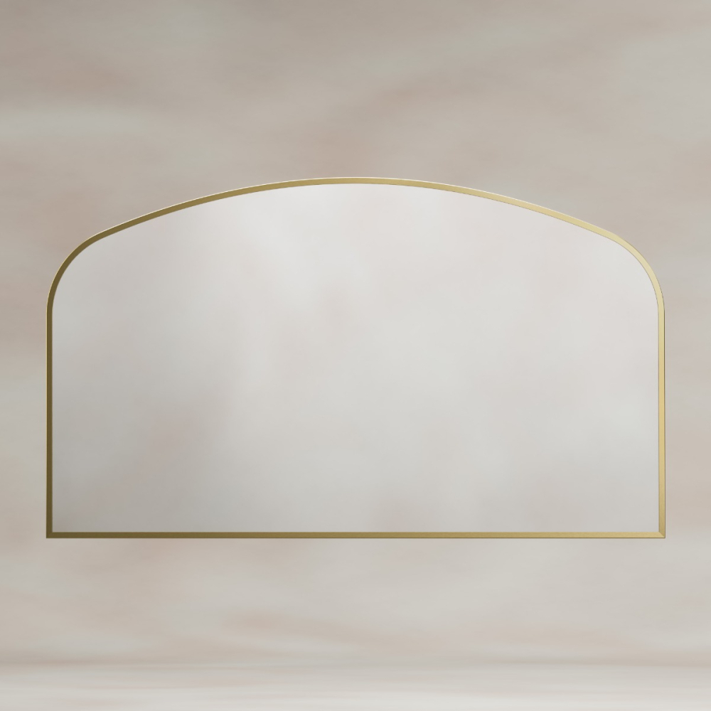 Origins Living Delphine Overmantel Arch 120 Brushed Brass Mirror
