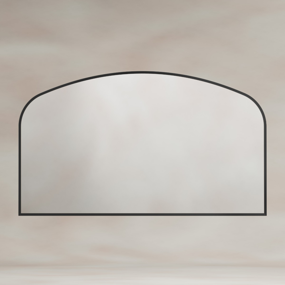 Origins Living Delphine Overmantel Arch 120 Matt Black Mirror