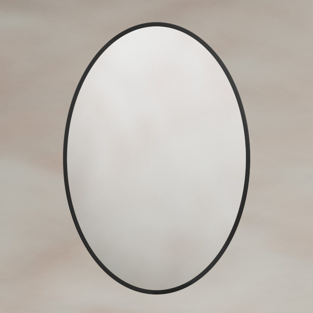 Origins Living Delphine Oval 60 Matt Black Mirror