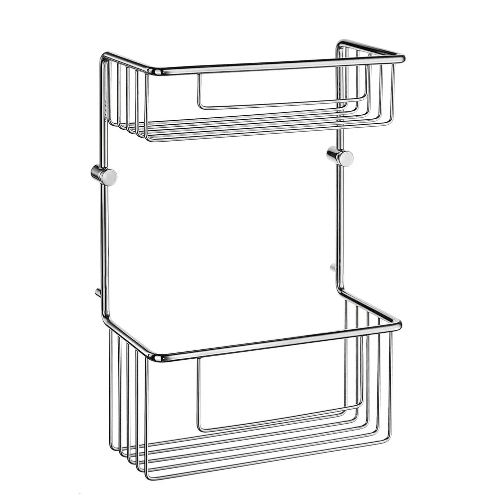 Smedbo Sideline Basic Rectangular Chrome Double Shower Basket