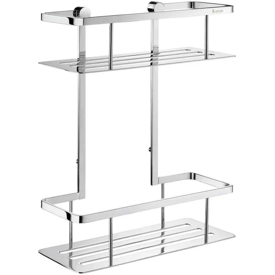 Smedbo Sideline Rectangular Chrome Double Shower Basket