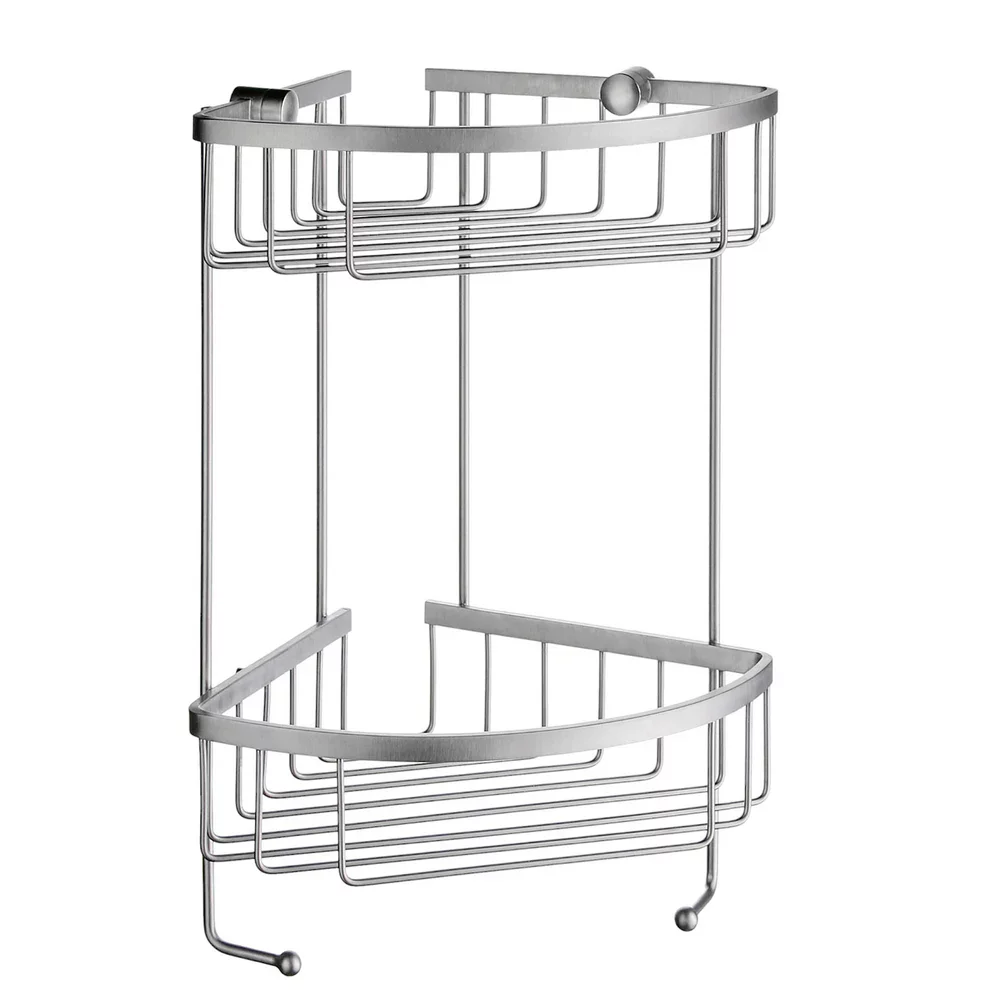 Smedbo Sideline Brushed Chrome Double Corner Shower Basket
