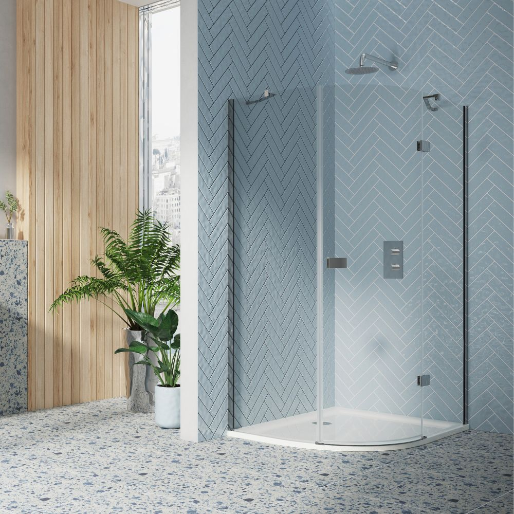 Dawn Athena 900 x 900mm Chrome Hinged Quadrant Shower Enclosure