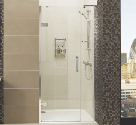 Decem Hinged Door Shower Enclosure 1000mm for Alcove Fitting with One In-line Panel by Roman Showers