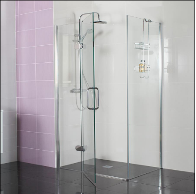 Decem Hinged Door Shower Enclosure 1200 x 800mm with Hinged In-line Panel for Corner Fitting by Roman Showers