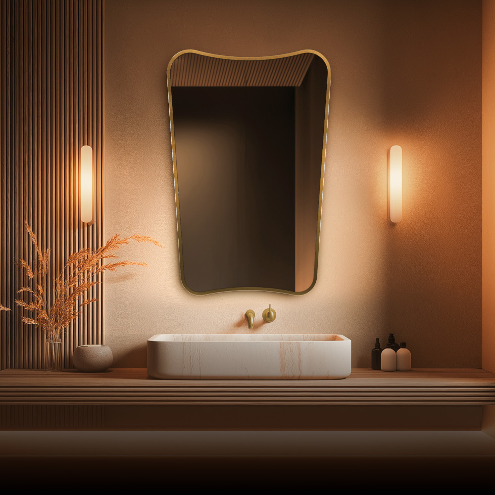 Origins Living Delphine 60 Brushed Brass Mirror