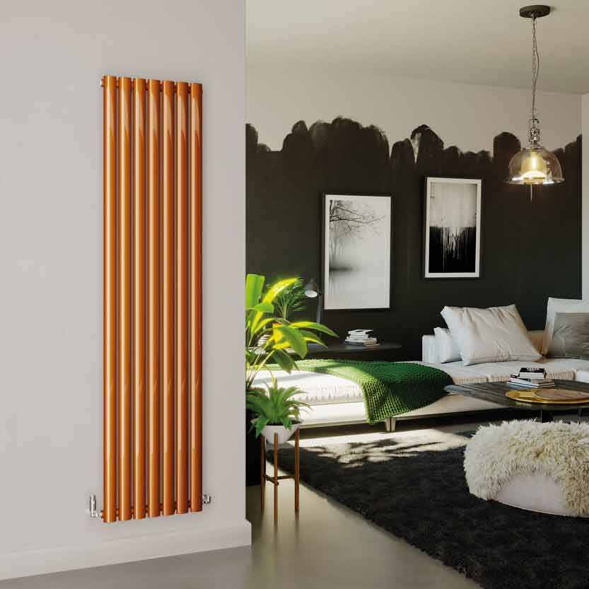 DQ Denali 1800 x 295 Copper Lacquer Stainless Steel Vertical Radiator