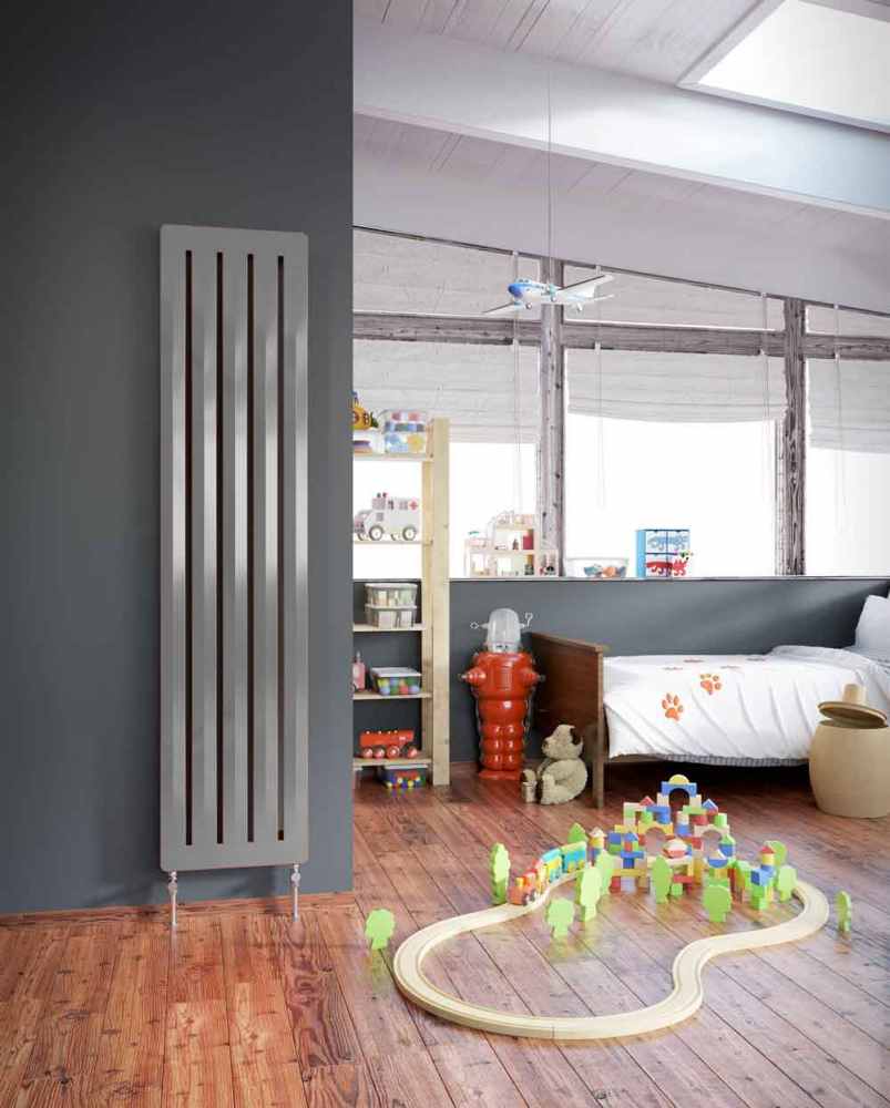 DQ Drifter 1500 x 325 Vertical Radiator White Aluminium Matt