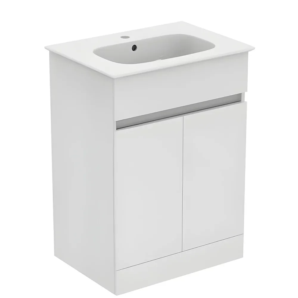 Ideal Standard Eurovit+ 600mm Gloss White Freestanding 2 Door Unit and Basin