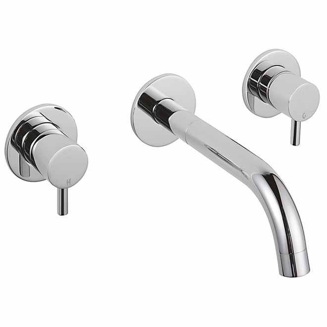 Sagittarius Ergo Wall Mounted 3 Hole Basin Mixer 180mm