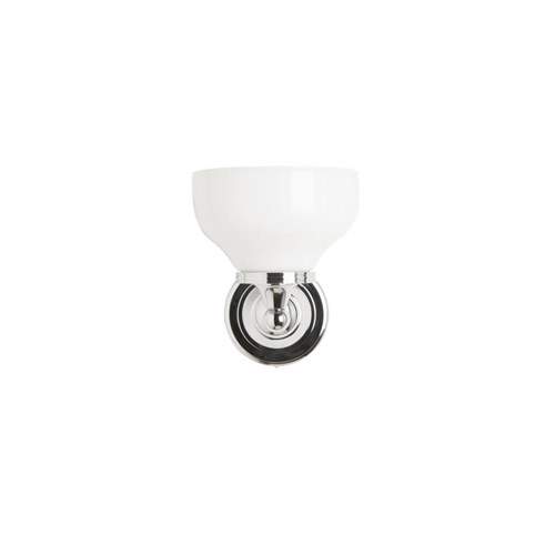 Burlington LED Bathroom Round Wall Light - Chrome Base & Opal Glass Shade - BL11