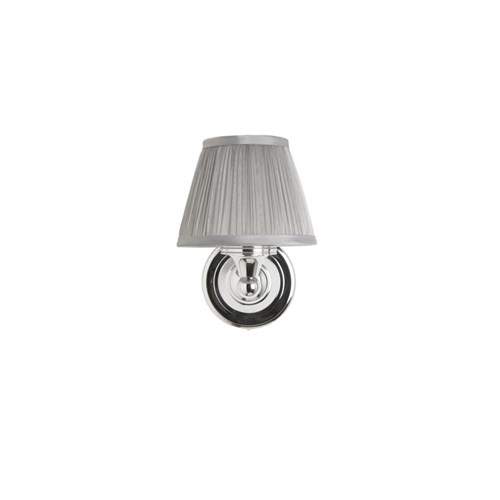 Burlington LED Bathroom Round Wall Light - Chrome Base & Silver Chiffon Shade - BL15