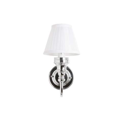 Burlington LED Bathroom Ornate Wall Light - Chrome Base & White Fine Pleated Shade - BL22
