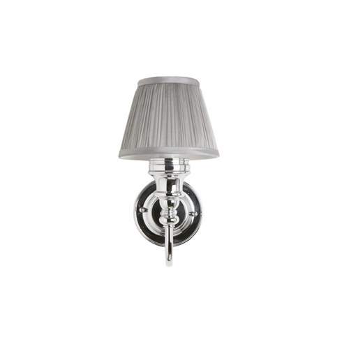 Burlington LED Bathroom Ornate Wall Light - Chrome Base & Silver Chiffon Shade