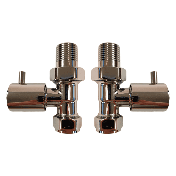 Eastbrook Minimalist Chrome Straight Radiator Valves - Pair