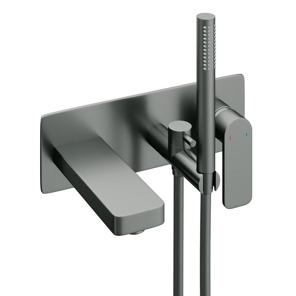 Abacus Edge Wall Mounted Bath Shower Mixer - Anthracite