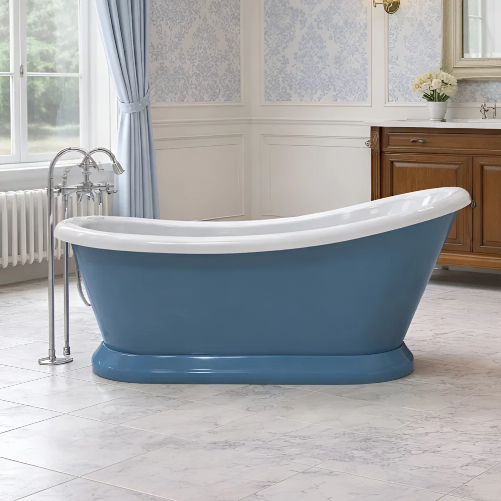 Bayswater Boat 1690 x 740mm Stiffkey Blue Slipper Freestanding Bath