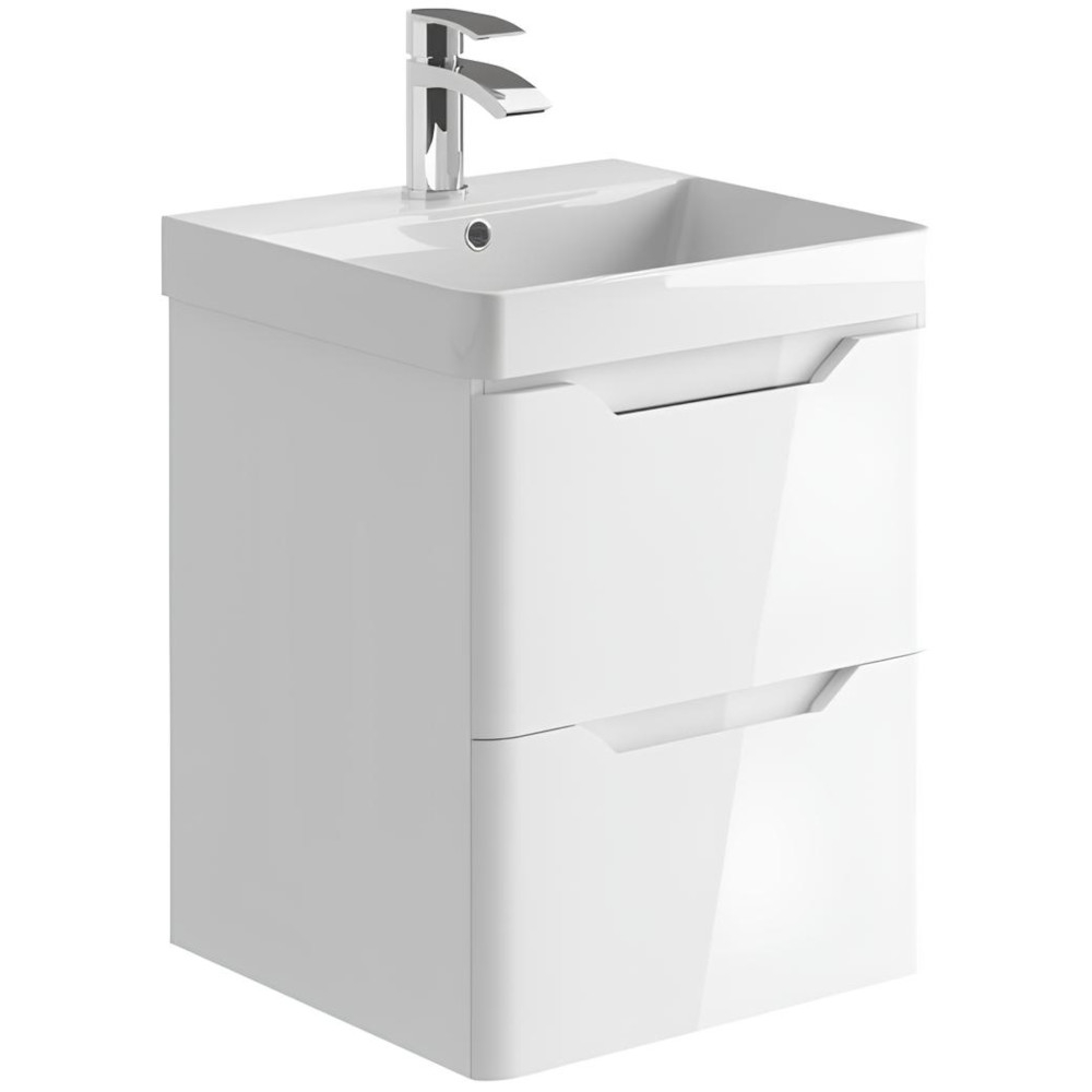 Scudo Ella 500 Gloss White Wall Hung Vanity Unit