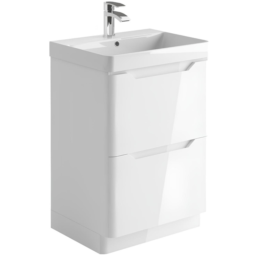 Scudo Ella 600 Gloss White Vanity Unit