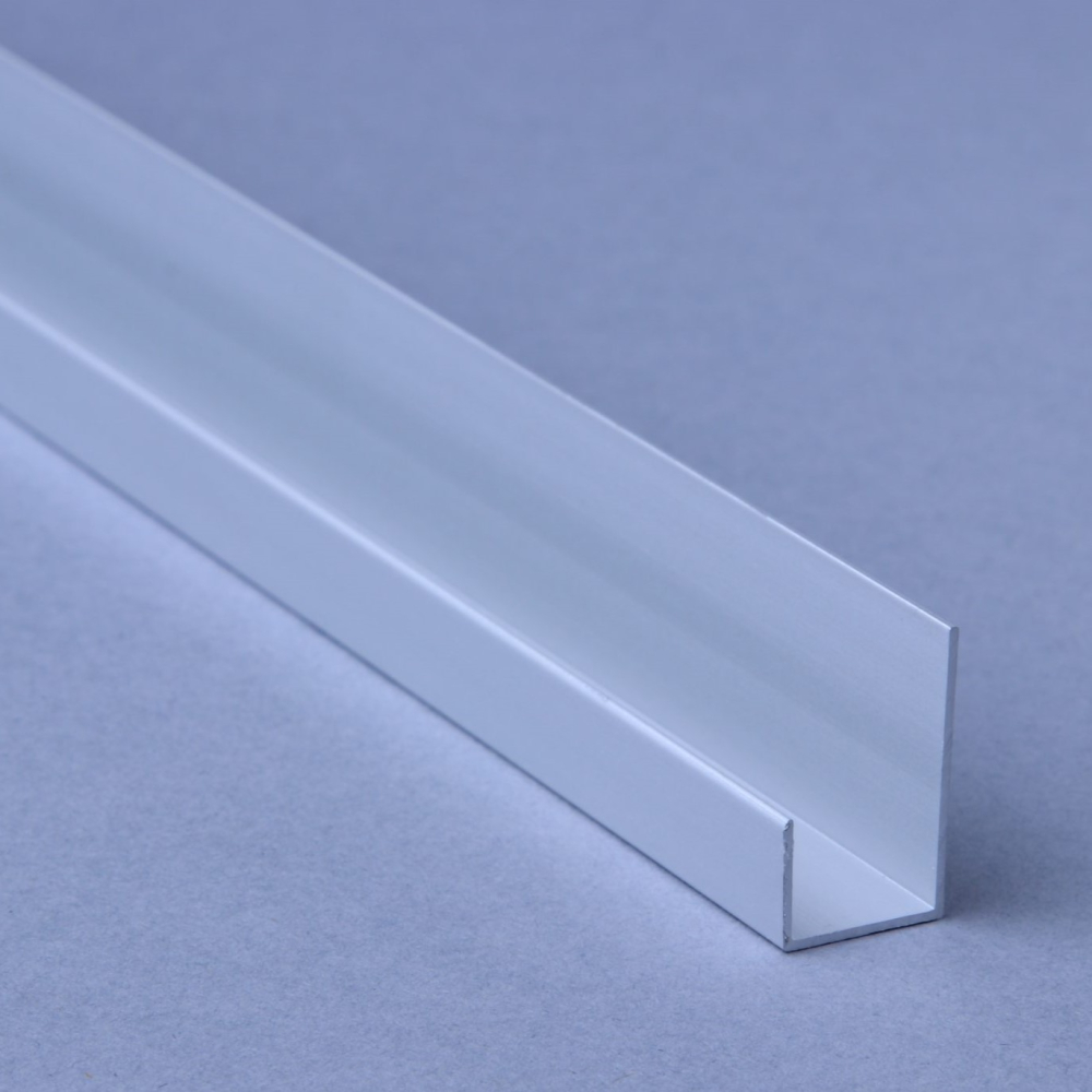 10mm Satin Silver Aluminium End U Cap - Widepanel
