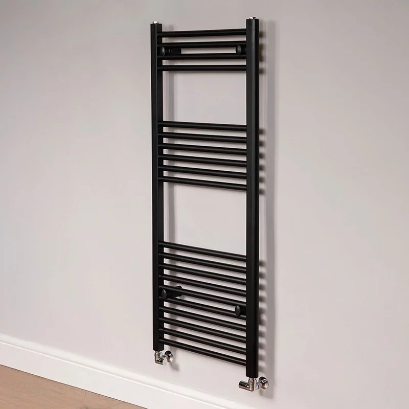 DQ Essential 1200 x 500mm Matt Black Towel Radiator