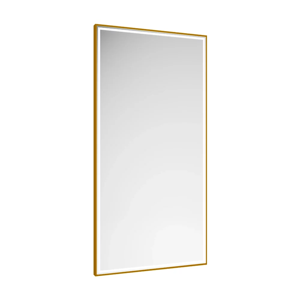 Abacus Line 800 x 500 Brushed Brass Framed LED Mirror