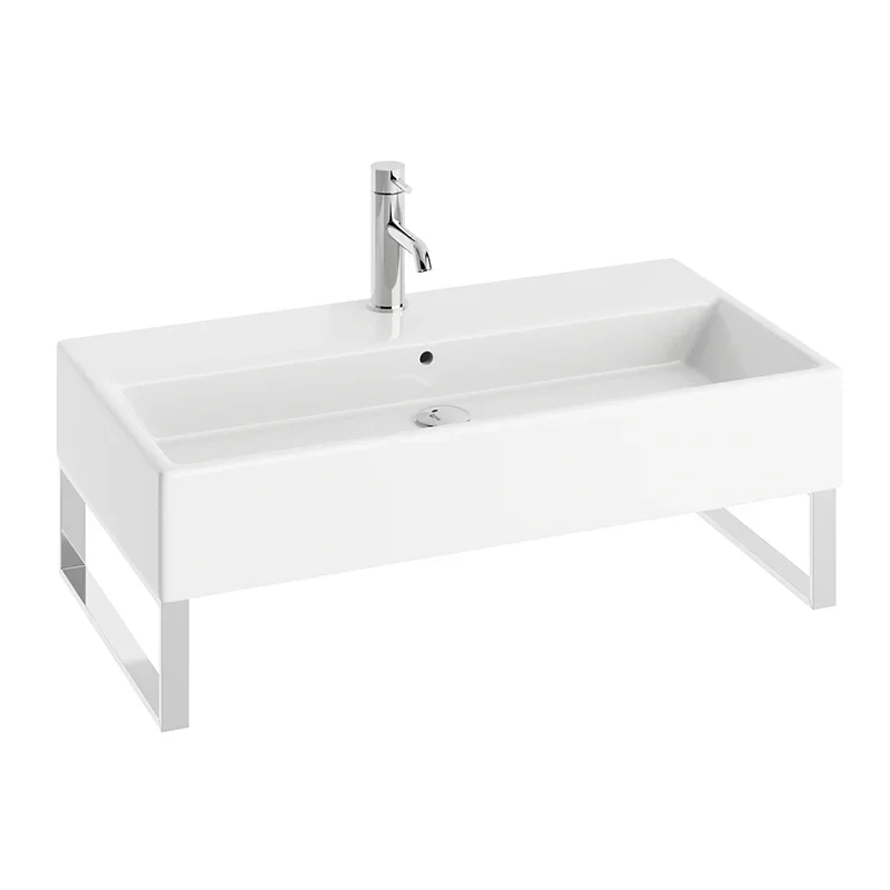 Abacus Concept Pure Basin 800 x 420mm 1 Tap Hole With Brushed Towel Hangers