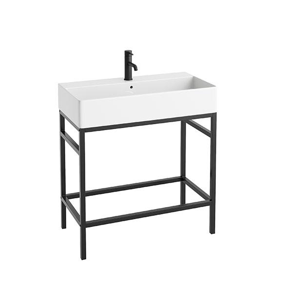 Abacus Concept Noir 1 Tap Hole 800mm Basin  & Black Washstand
