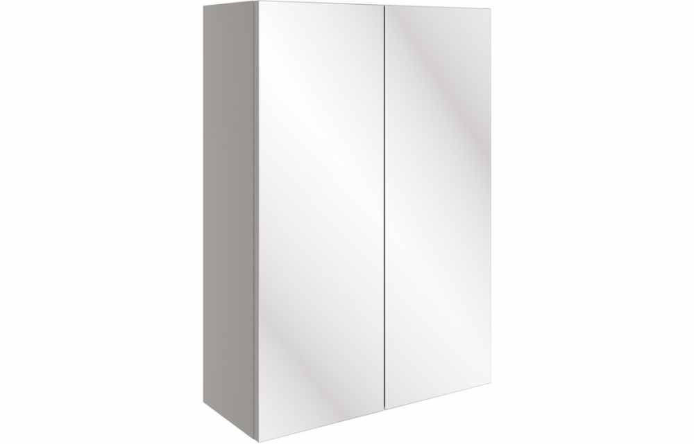 Venetian 600mm Mirrored Wall Unit - Pearl Grey Gloss