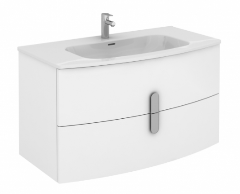 Royo Grandeur 1000mm Wall Unit and Luxury Ceramic Basin in Gloss White