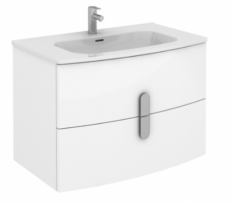 Royo Grandeur 800mm Wall Unit and Luxury Ceramic Basin in Gloss White