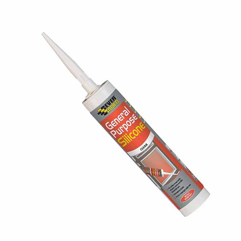 Everbuild 280ml White Silicone Sealant – Anti-Fungal, Mid Modulus, For Bath Sink Shower, UK Made