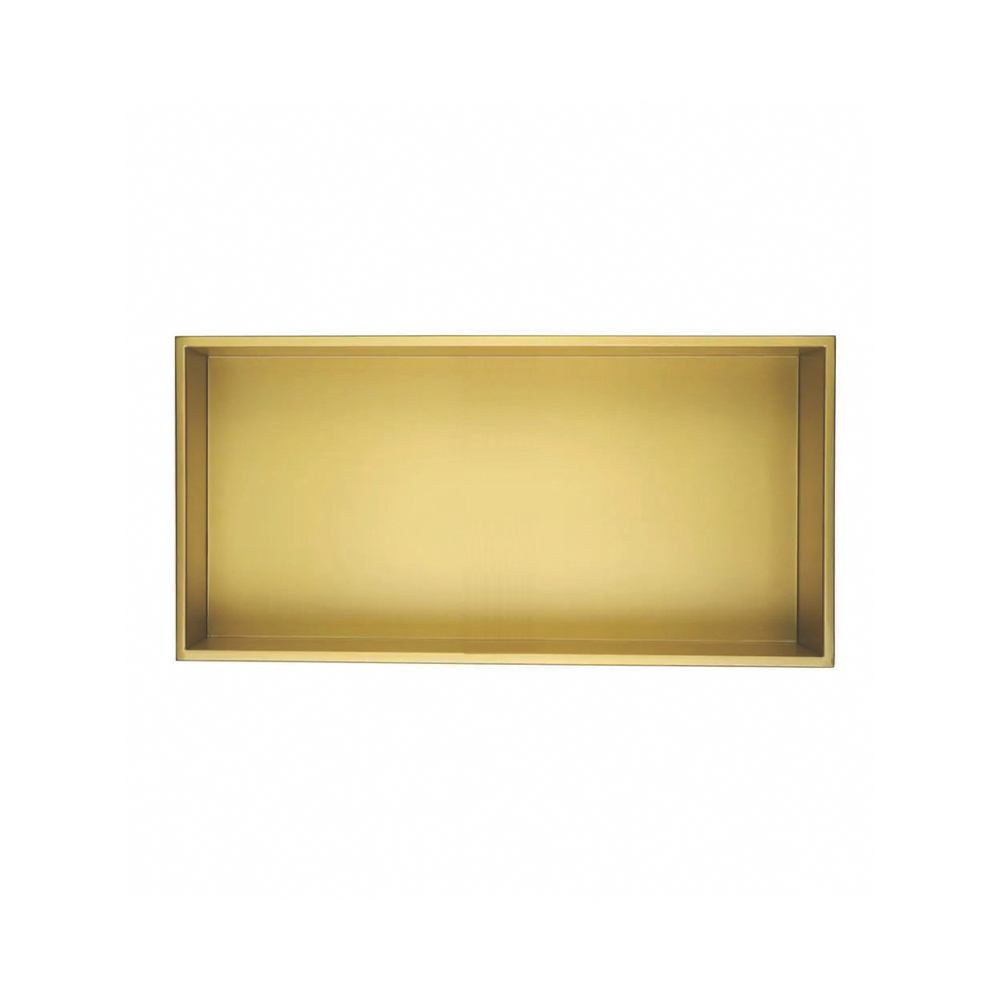 Gio Shower Niche Insert Brushed Brass 300 x 600mm