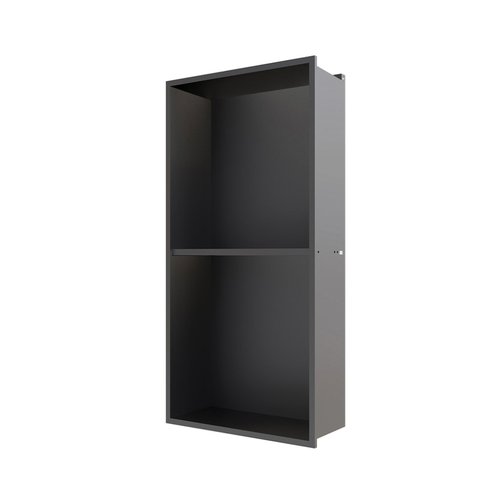 Gio Shower Niche Insert with Shelf Black 300 x 600mm